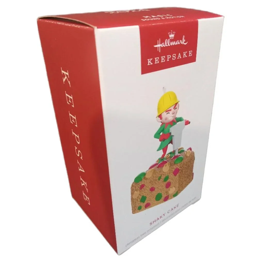 Hallmark Keepsake Tree Ornament 2024 Shaky Cake Multi Elf Jackhammer Fruitcake